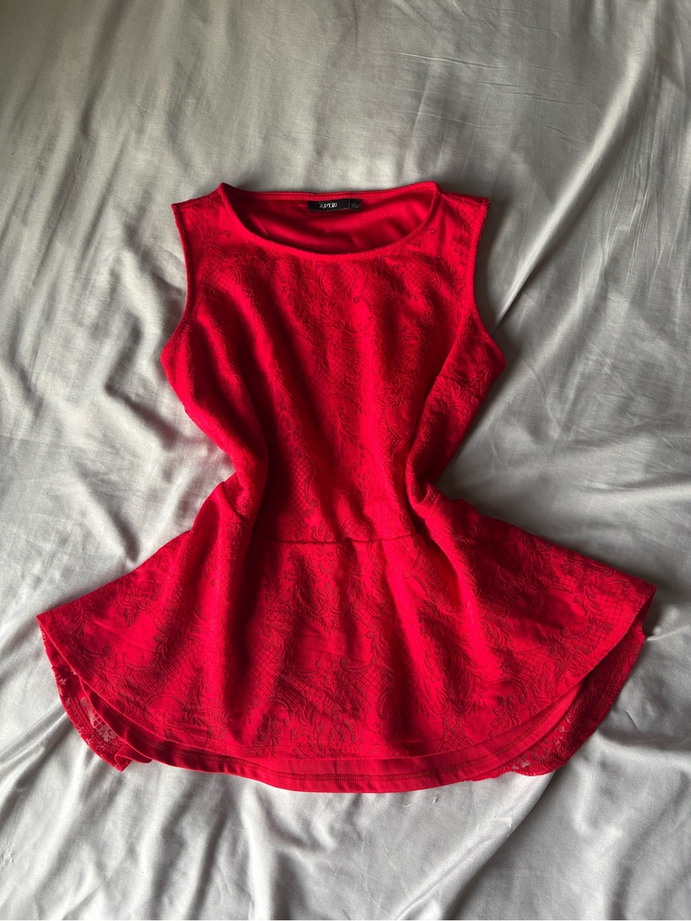 Apt. 9 Red Sleeveless Peplum Top